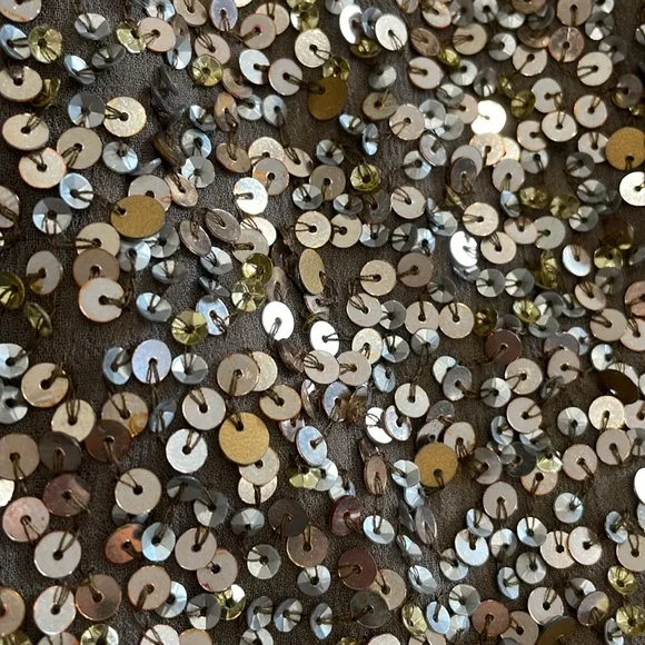 NWT Vince Sequin Mini Skirt Size 12 Antique Gold & Silver Sparkle A-Line Glamour - Picture 4 of 10